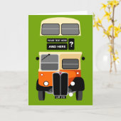 Carte Personnaliser Old Glasgow Double Decker Bus (Fleur jaune)