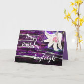 Carte Personnaliser par nom Joyeux Anniversaire Dessin d (Fleur jaune)