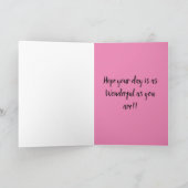 Carte Personnaliser par nom Joyeux anniversaire Flower D (Intérieur)