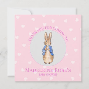 Carte Personnaliser Pierre le lapin Baby shower Merci de