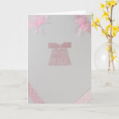 Carte Personnaliser Pink Baby robe fille Baptême (Fleur jaune)