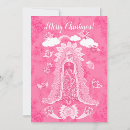 Carte Personnaliser Pink Joyeux Noël (Devant)