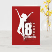 Carte Personnaliser rouge du jour des femmes (Fleur jaune)