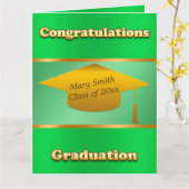 Carte Personnaliser simple moderne Gold Green (Fleur jaune)