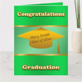 Carte Personnaliser simple moderne Gold Green (Devant)