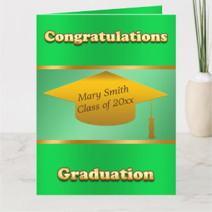 Carte Personnaliser simple moderne Gold Green