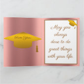 Carte Personnaliser simple moderne rose or (Intérieur)