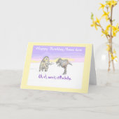 Carte Personnaliser Wooly Mammoth et Dinosaur, anniversa (Fleur jaune)