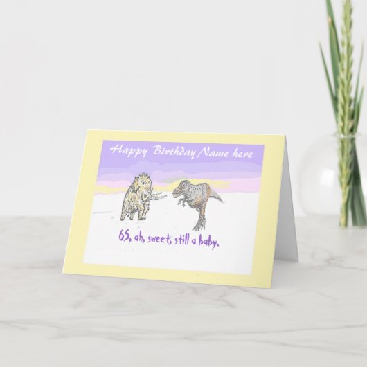 Carte Personnaliser Wooly Mammoth et Dinosaur, anniversa (Devant)