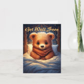 Carte Personnalisez Baby Bear Sick in Bed Get Well Bient (Devant)