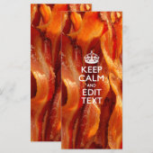Carte Personnalisez ceci avec Keep Calm et Bacon grésill (Devant / Derrière)