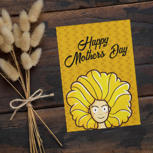 Carte Personnalisez Happy Mother's Day Yellow Hair