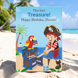 Carte Personnalisez Joyeux Anniversaire Trésor de Pirate