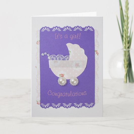 Carte Personnalisez la poussette mignonne bébé (Devant)