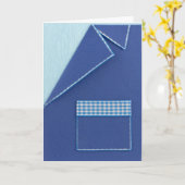 Carte Personnalisez le blazer bleu d'anniversaire (Fleur jaune)