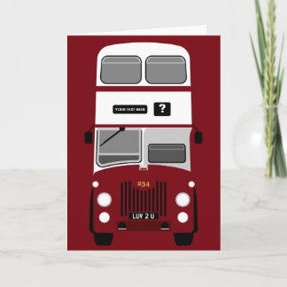 Carte Personnalisez le vieil autobus à impériale