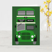 Carte Personnalisez le vieil autobus à impériale de (Fleur jaune)