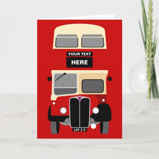 Carte Personnalisez le vieil autobus à  impériale de (Devant)
