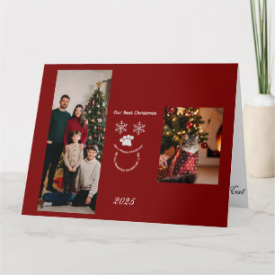 Carte Personnalisez Notre Meilleur Noël ,Photo de Chat 