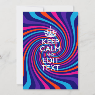 Carte Personnalisez votre texte Conserver le calme sur M