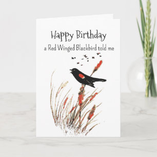 Carte Personnalité de Blackbird ailé rouge Anniversaire