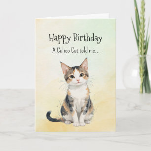 Carte Personnalité d'un chat Calico Animaux d'anniversai