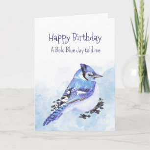 Carte Personnalité Jay Bleu Anniversaire Amusant Oiseau