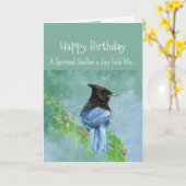 Carte Personnalité Jay Stellaire Anniversaire Fun Bird (Fleur jaune)