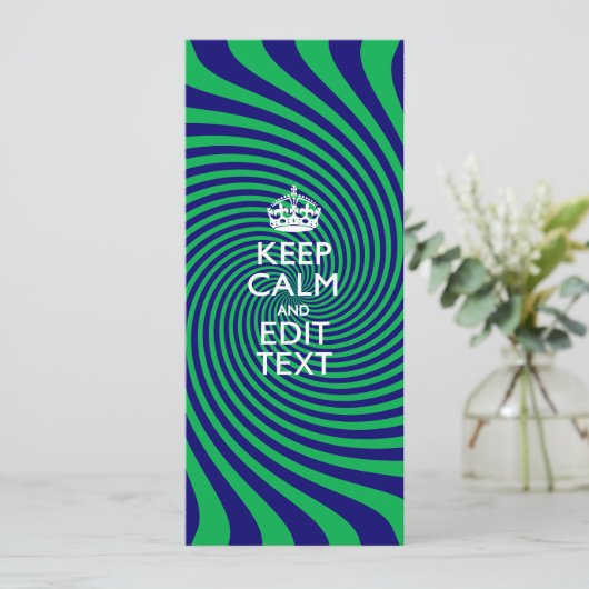 Carte Personnalized Keep Calm Blue and Green with a Twis (Debout devant)