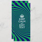 Carte Personnalized Keep Calm Blue and Green with a Twis (Devant / Derrière)