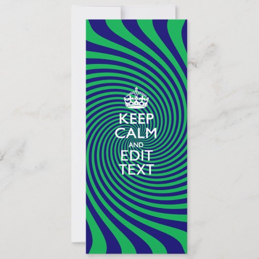 Carte Personnalized Keep Calm Blue and Green with a Twis (Devant)