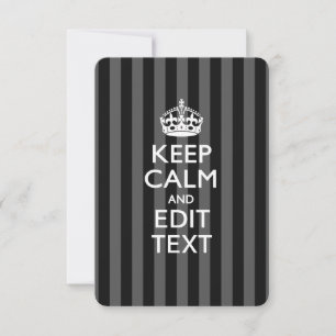 Carte Personnalized KEEP CALM Your Text on Black Stripes