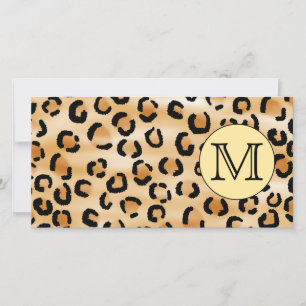 Carte Personnalized Monogram Leopard Print Pattern