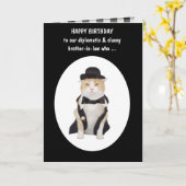 Carte Personne de chat Funny Homme Anniversaire (Fleur jaune)
