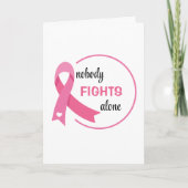Carte Personne ne se bat seul Pink Ribbon Salutation (Devant)
