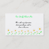 Carte personnelle de mise en réseau (Dos)