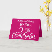 carte personnelle de sobriété et de propreté rose (Fleur jaune)