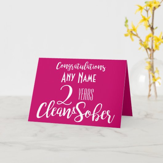 carte personnelle de sobriété et de propreté rose (Fleur jaune)