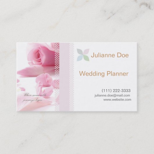 Carte personnelle de wedding planner (Devant)