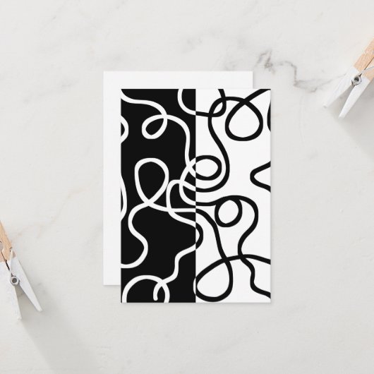 Carte Persuasion linéaire I : Abstrait noir et blanc (Devant/Arrière en situation)