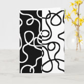 Carte Persuasion linéaire I : Abstrait noir et blanc (Fleur jaune)