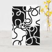 Carte Persuasion linéaire II : noir et blanc Abstrait (Fleur jaune)