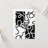 Carte Persuasion linéaire II : noir et blanc Abstrait (Devant/Arrière en situation)