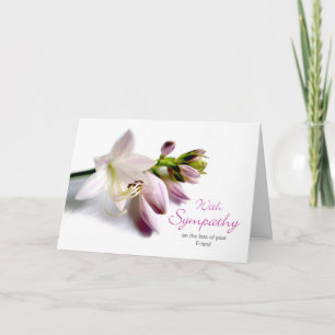 Carte Perte d'ami avec sympathie Hosta Plante fleurit