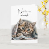 Carte Perte d'Animal Familier Chat sous une Couverture (Fleur jaune)