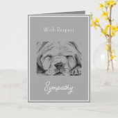 Carte Perte de animal chien Sympathie main gris dessinée (Fleur jaune)