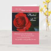 Carte Perte de belle-mère, Rose rouge, Religieux (Fleur jaune)