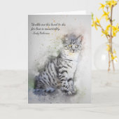 Carte Perte de chat de animal de compagnie (Tabby) Sympa (Fleur jaune)