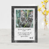 Carte Perte de chat gris Tabby Pet Sympathie (Fleur jaune)
