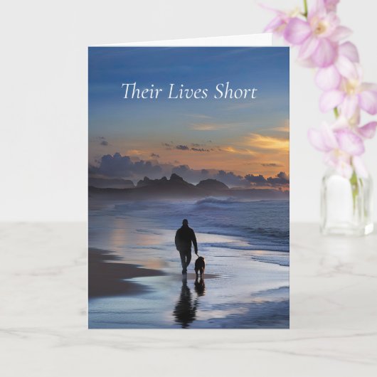 Carte Perte de chien Sympathie Condoléances Marcher Chie (Orchidée)